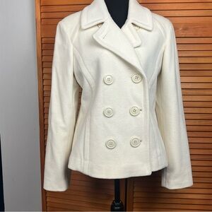 Braetan Women's Wool Blend Classic Cream Short Peacoat